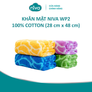 [Combo 3] Khăn Mặt Cotton Tự Nhiên 100% Niva WP2 Thấm Hút Vượt Trội An Toàn Cho Da Hoa Văn Kích Thước 280x480 mm