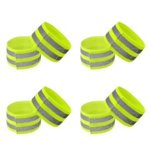 8Pcs Adjustable Safety Reflective Strap Running Reflective Arm Bands Warning Wristband Safety Reflectors Enduring