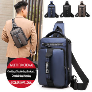 Waterproof Sling Bag for Men beg sandang lelaki silang Crossbody Mens Chest Bag Pack Man Travel Motorcycle USB Shoulder Belt Bag