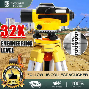 Unicorn 32X Automatic Optical Level High Precision Self-Leveling Surveying Instrument 360° Measuring Tool for Construction Engineering