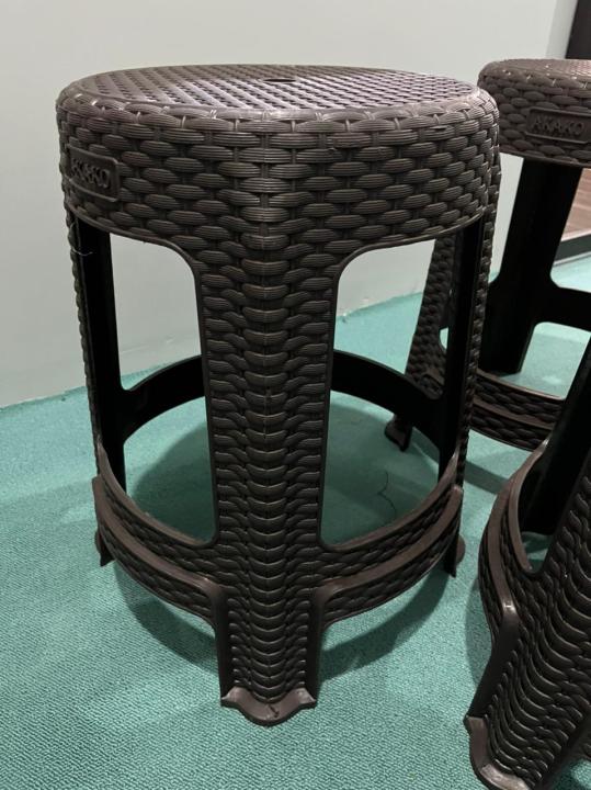 Murah Kursi Bakso Plastik Motif Rotan Rattan Square Chair Tbt