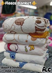 🔥 FLEECE BLANKET MAKAPAL & MANIPIS DOUBLE SIZE150*200CM & QUEEN SIZE180*200CM & SIME DOUBLE CHARACTER DEISGN