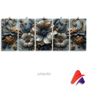 HIASAN DINDING SET BUNGA FLORAL BLACK MARBLE ISI 5 KAMAR DEKORASI RUMAH AESTHETIC WALL DECOR PAJANGAN DINDING SATU SET