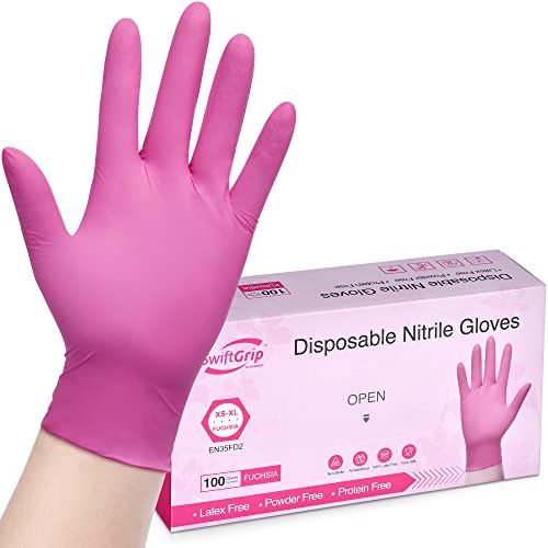 Sarung Tangan Latex nitrile Pink Non Powder Karet Box 50pcs