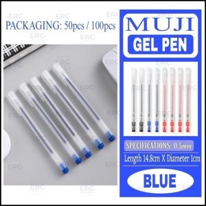 100pcs 0.5mm Muji Gel Pen Set Quick Dry ink needle Tip Refill Student Office Wholesale Deli Ballpen