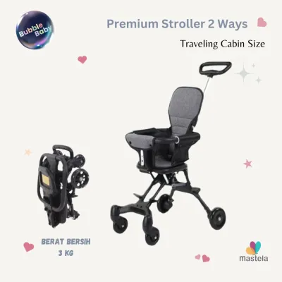 MASTELA Stroller Bayi Lipat Kereta Dorong Bayi 2 Arah Travelling Cabin Size