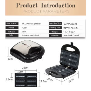 【จัดส่งจากกรุงเทพ】เครื่องทำวาฟเฟิล ครื่องทำขนม เครื่องทำวาฟเฟิลไส้กรอก วาฟเฟิลฮอทด้อก ถาดพิมพ์เคลือบสารกันติดทำขนมได้ 6 ชิ้น/ครั้ง ใช้งานง่าย กะทัดรัด เคลื่อนย้ายสะดวก เช็ด/ล้าง ทำความสะอาดง่าย เครื่องทำวาฟเฟิล กำลังไฟ 750W เคลือบเทปลอน Non-Stick