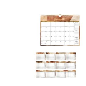 COUPLECOL Creative 2027 Wall Calendar with Large Grid Portable Hanging Calendar Time Tool To Do List Calendar Planner Home Decoration
