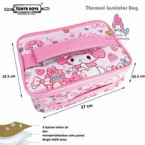 Tas Bekal makanan  PERSEGI PANJANG jumbo Tas kotak makan anak tahan panas dingin Lunch Box Bag