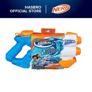 Nerf Super Soaker Twin Tide Water Blaster 2 Barrel Water Blasting Pump Action Kids Outdoor Water Toy Gifts for 6 Year Old Boys & Girls
