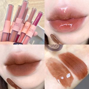 2 In 1 Liptint Set Double Head Matte Glossy Lipstick Waterproof Velvet Lip Makeup Rouge Lip Gloss