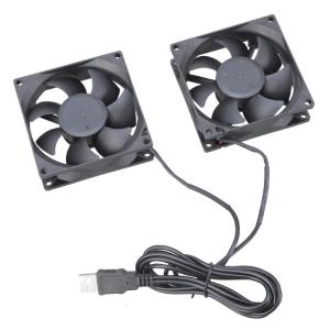 8CM USB Powered Double Cooling Fan 5V for Electronics and Pet Houses with Oil Bearing 2300RPM