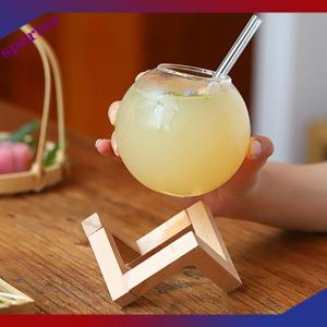 Sporter Cocktail cốc thủy tinh với gỗ đứng sáng tạo Thanh thủy tinh uống cốc ronud bóng Cocktail cốc trái cây Mặt Trăng nước trái cây cốc