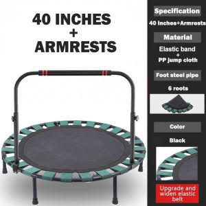Trampoline Trampoline For Kids & Adults 40/45/48/50 Inch Fitness Trampoline Foldable Trampoline Adult Kids Toy Exercise Equipment Adult Weight Trampoline With handle Foldable Indoor Jumping 300/325KG