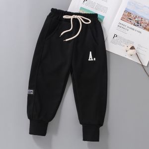 Quần nỉ bông cho bé trai thêu chữ cái cực xinh Quần dài thu đông cho bé chất nỉ bông cao cấp size từ 7-28kg - SUMO KIDS