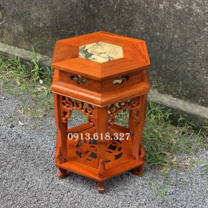 Đôn lục giác gỗ hương đádôn kê đồ bày đồ cỡ mặt 30 cao 50607080cm