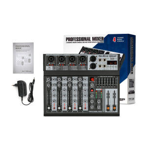 NewBaxs 【original】เครื่องผสมเสียง เครื่องผสมมืออาชีพ 4-channel MX04BT เครื่องผสมสัญญาณ EQ ผล 16DSP สัญญาณ USB บลูทูธ/MP3 เครื่องขยายเสียง stage perfor 100% authentic