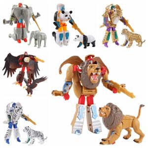 YOUSHI TOP Lion Elephant Transform Animals Robot Zoo Tiger Tiger Eagle Deformation Action Figure Cool Toy Educational Model Transformation Toy Gift for Kids