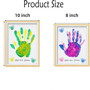 8Inch/10Inch DIY Couple Hand Paint Shadow Box Frame Frame with Paint Set Handprint Photo