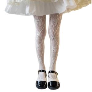 Bé gái Ren pantyhose màu trơn quần ren với đáng yêu kim cương hình Bowknot kiểu dáng cho trang phục dự tiệc hàng ngày