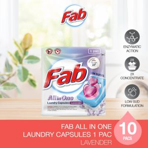 [Dont Buy] GWP - Fab All in One LOW SUDS Laundry Capsules Lavender (10ml x 10pcs)