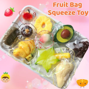 Simulation Stress Relief TPR Fruit Bag Squeeze Toys Slow Rebound Fruit Squishy Toys for Kids