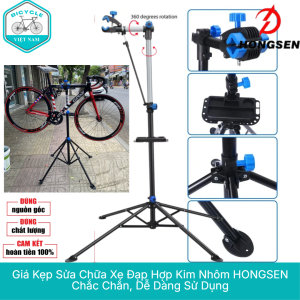 Giá Kẹp Sửa Chữa Xe Đạp Hợp Kim Nhôm HONGSEN – Chắc Chắn Xoay 360° Tiện Dụng