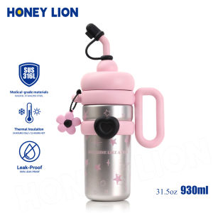 FDA Certified 316 Stainless Steel Water Bottle - 930ML Vacuum Insulated Flask with Secure Lock - Double Wall Thermal Tumbler for Family Healthy Hydration- HoneyLion