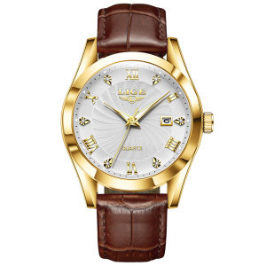 LIGE Men Watch Waterproof Luminous Luxury Leather Casual Sports Quartz Watch Military Watch For Men +