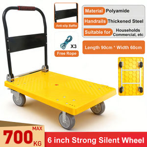 Reaim Heavy Duty Trolley With Wheels Foldable Platform Trolley Cart 250~500kg Grocery Trolley