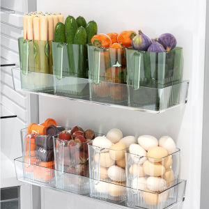 2pcs Refrigerator Side Door Storage Box Office Storage Fruit Box Food Sub-Packing Preservation Box Vegetable Storage Box