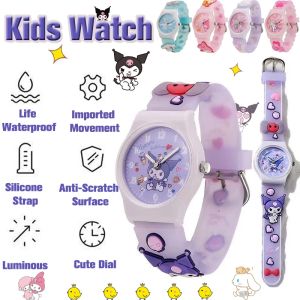 Sanrio Watch Cute 3D Waterproof Quartz Silicone Strap Cartoon Childrens Kuromi Melody Cinnamoroll Watches Student Gift