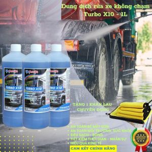 [Tặng Khăn] Dung dịch rửa xe không chạm Nước rửa xe bọt tuyết chính hãng Ekokemika Turbo X10 loại 1 lít
