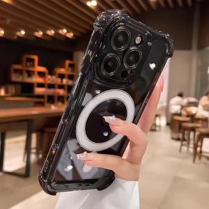 Transparent Magnetic Soft Phone Case For iPhone 17 Air 16 15 14 Plus 13 12 Pro Max Wireless Charge For Magsafe Shockproof Cover