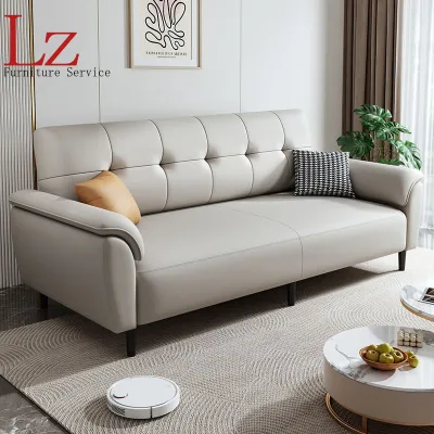 LZ-Cat scratch-resistant fabric sofa for small apartments and rental houses simple foldable double-seater light luxury office fabric folding sofa bed