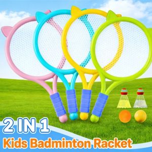 Children Badminton Racket Double Outdoor Sports Interactive Tennis Ball Toys Gift For Boys And Girls