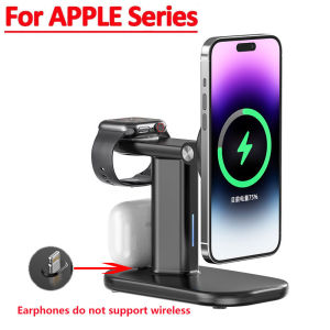 Magnetic 3-in-1 fast wireless charger foldable desktop charger holder