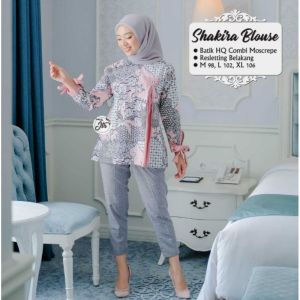 [NEW Promosi] Baju Batik Wanita Atasan Blus Batik Pekalongan Murah tey-17 Batik wanita ASJ SA HRB026 Kenongo Kemeja Tosca Pendek - baju batik wanita - atasan batik wanita modern 2021 - baju atasan wanita - blus kekinian - blouse viral