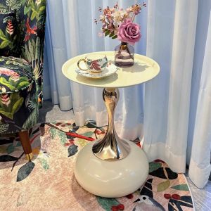 Mitsuchi Living Room Round Shape Metal Sofa Side Coffee Table Balcony Creative Tea Table Meja Kopi