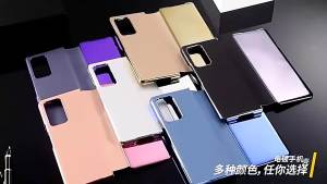 Samsung ZFold6 Ốp lưng da có gương mạ điện và chân đế gập fold5 Thích hợp cho ốp điện thoại di động fold4 Ốp bảo vệ toàn diện