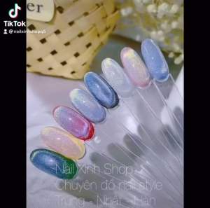 Sơn móng tay gel mắt mèo kim cương cầu vồng Tạo hiệu ứng Nail đẹp mắt