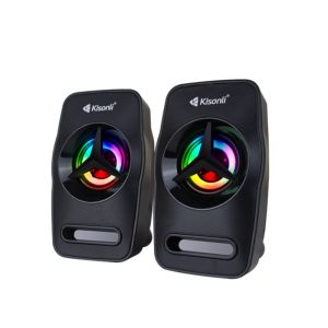 Speaker Komputer/Laptop Kisonli L-3030 2.0 Multimedia Lampu LED RGB - BE