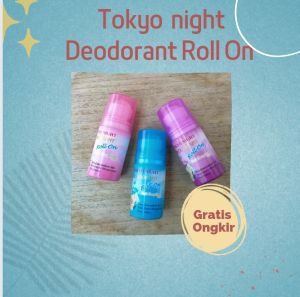 Tokyo Night Roll On Deodorant Wanita Glowing 0% Alkohol Wangi Formula Pencerah 50Ml