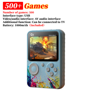 ASRY 500 games G5 Portable Retro Video Gaming Childs Gifts Classic Games Machine Macaron Color Matching Double Gamepad LCD Screen 500+ Modes Tiktok FC Game