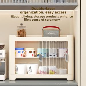 SKJK Display Cabinet Water Cup Holder Space Saving Dust-Proof Kitchen Organizer Storage Rack Multi-Functional Cup Storage Box Kitchen