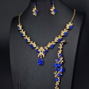 Thời Trang trang sức hình hoa Thiết Lập dây chuyền chạm xương quai xanh Vòng cổ hoa Và Hoa Tai Hoa ĐầM Dạ HộI Phụ Kiện trang sức tiệc trang sức cưới Cho Phụ Nữ