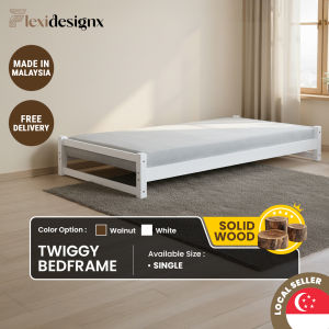 Flexidesignx Stackable Solid Wood Single Bed Frame Standard Wooden Mattress Base – TWIGGY