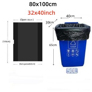 100 garbage plastic bags Biodegradable trash can trash bag Eco-friendly disposable black trash bag [Small medium large XL XXL XXXL] Trash can can be home commercial restaurant trash bag