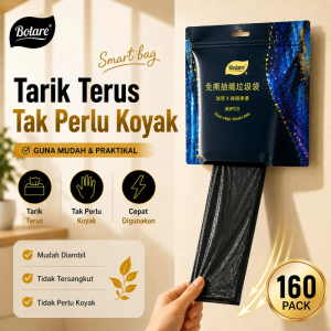 【240 PCS】BOTARE Thick Garbage Bags Tear Resistant | Puncture Resistant & Leak Proof | Drawstring Automatic Closure