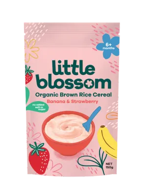 Little Blossom Organic Brown Rice Cereal - Banana & Strawberry